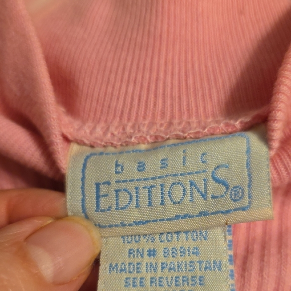 Basic Editions Pink Ribbed Top - Picture 2 of 9